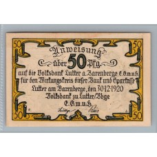 ALEMANIA 1920 BILLETE DE 50 PFENNIG SIN CIRCULAR